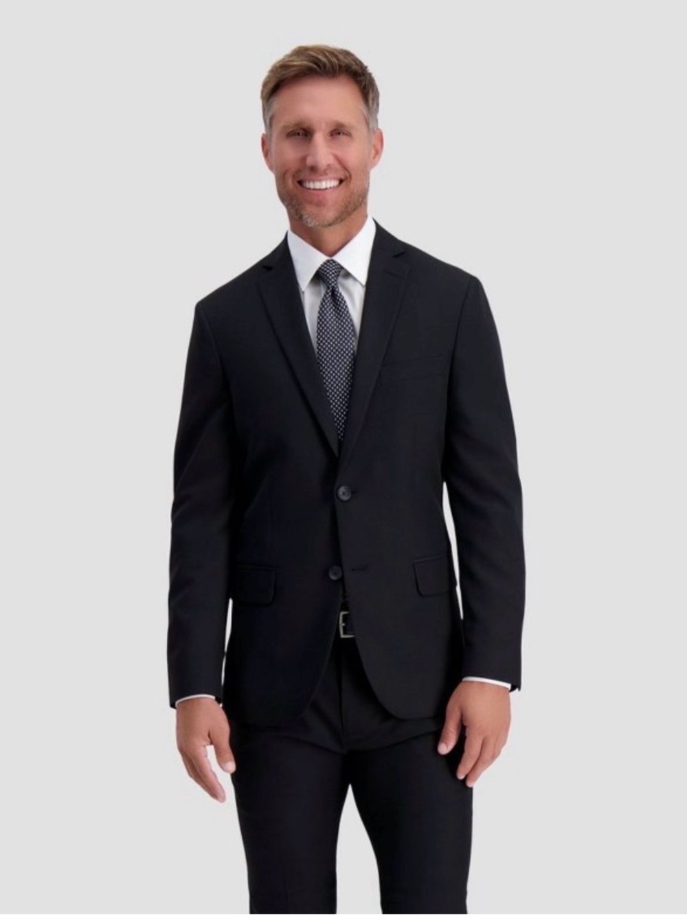 Haggar H26 Men’s Flex Series Ultra Slim Suit Coat 36R Black 2 Button Jacket
